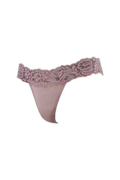 Dusty Pink Lace Low Waist G-String Panty