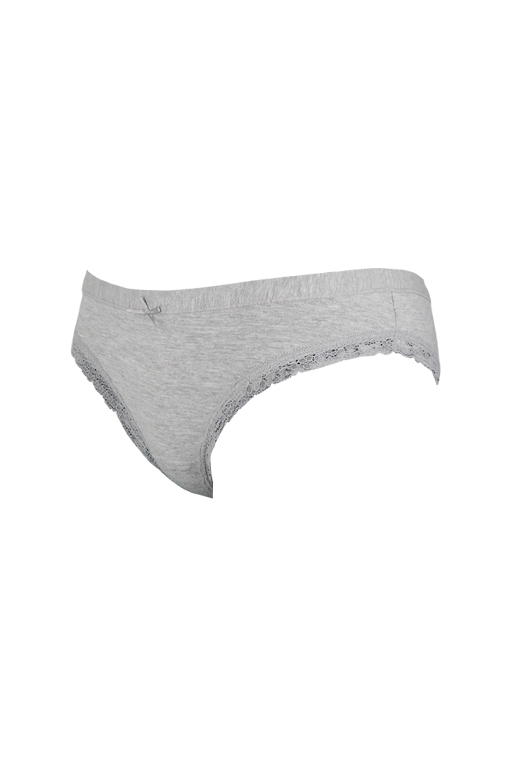 Grey Plain Cotton Low Rise Panty