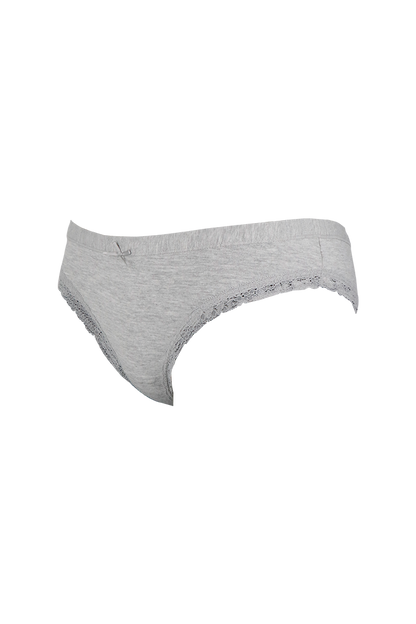 Grey Plain Cotton Low Rise Panty