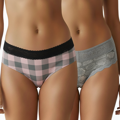 plaid and floral patterned women's underwear
