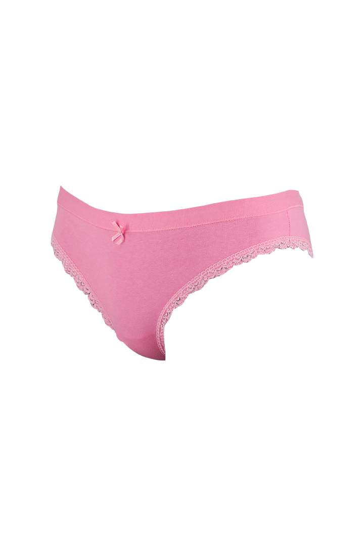 Cotton Pink Plain Low Rise Panty