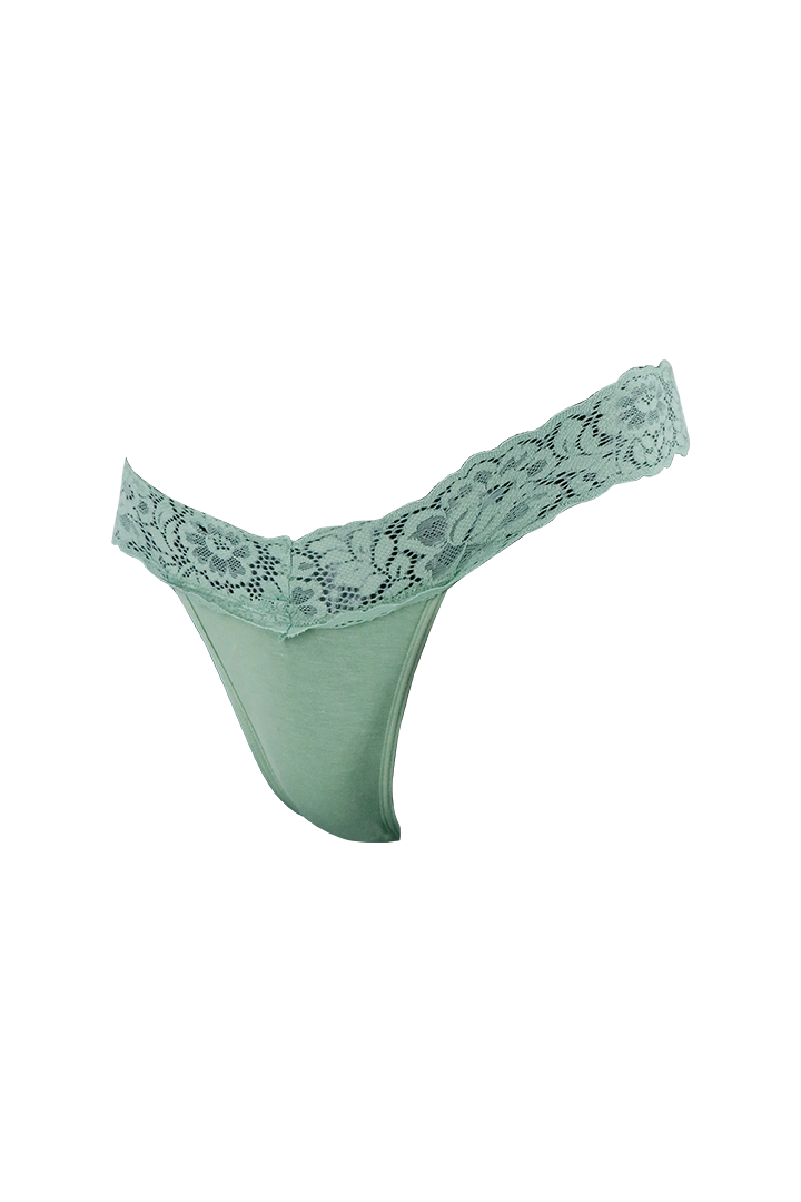 Green Classic Lace G-String Panty