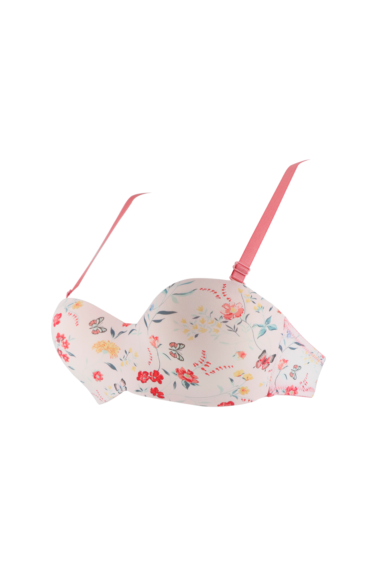 Beachwear Peach Flower Print Padded Bra