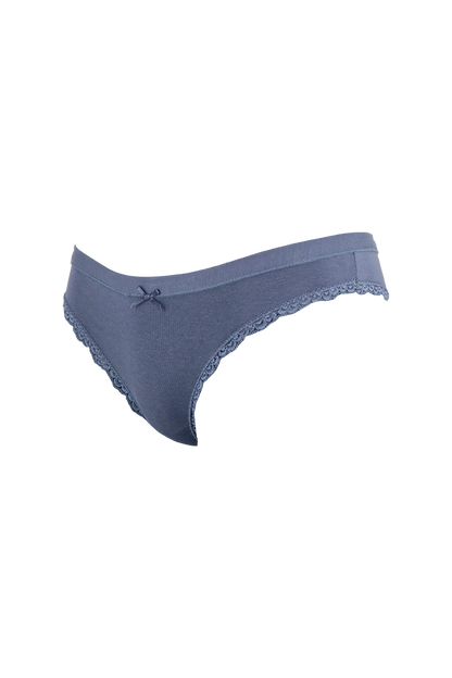 Women Cotton Blue Plain Low Rise Panty