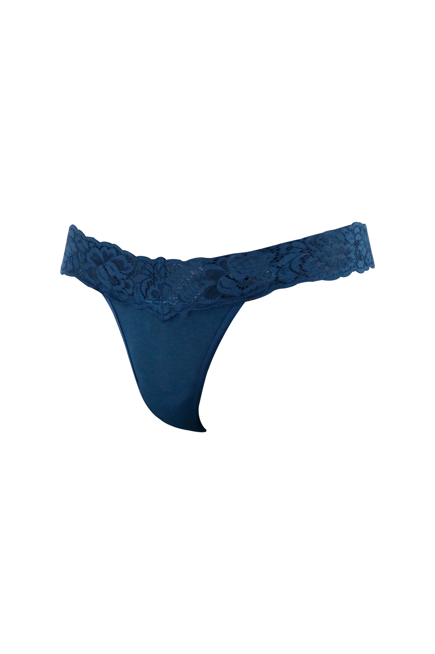 Women's Lace Low Rise G-String Panty (Dark Blue)