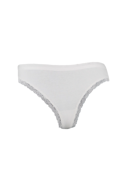 White Cotton Plain Low Rise Panty