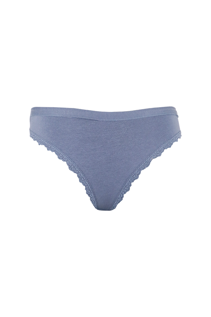 Women Blue Plain Cotton Panty