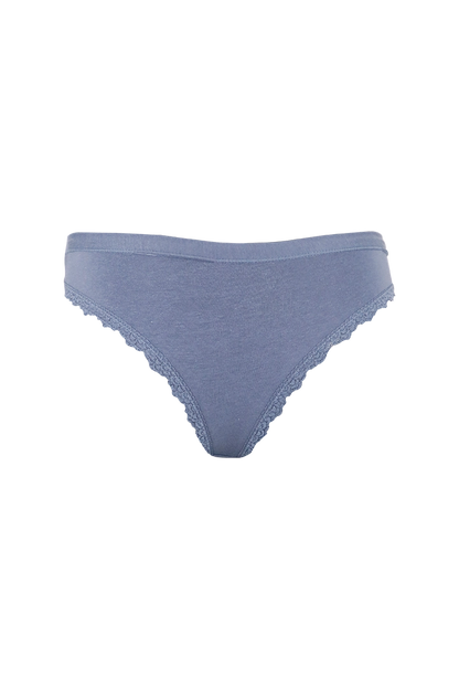 Women Blue Plain Cotton Panty