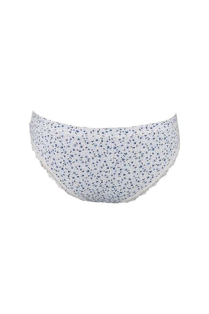 White Printed Cotton Low Rise Panty