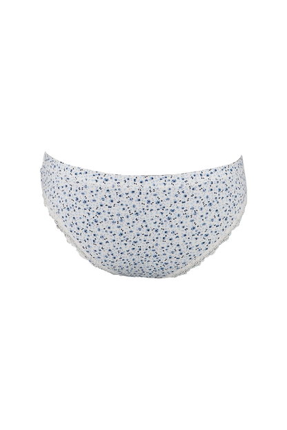 White Printed Cotton Low Rise Panty