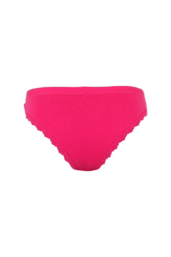 Red Plain Cotton Low Rise Panty