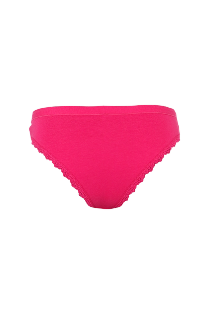 Red Plain Cotton Low Rise Panty