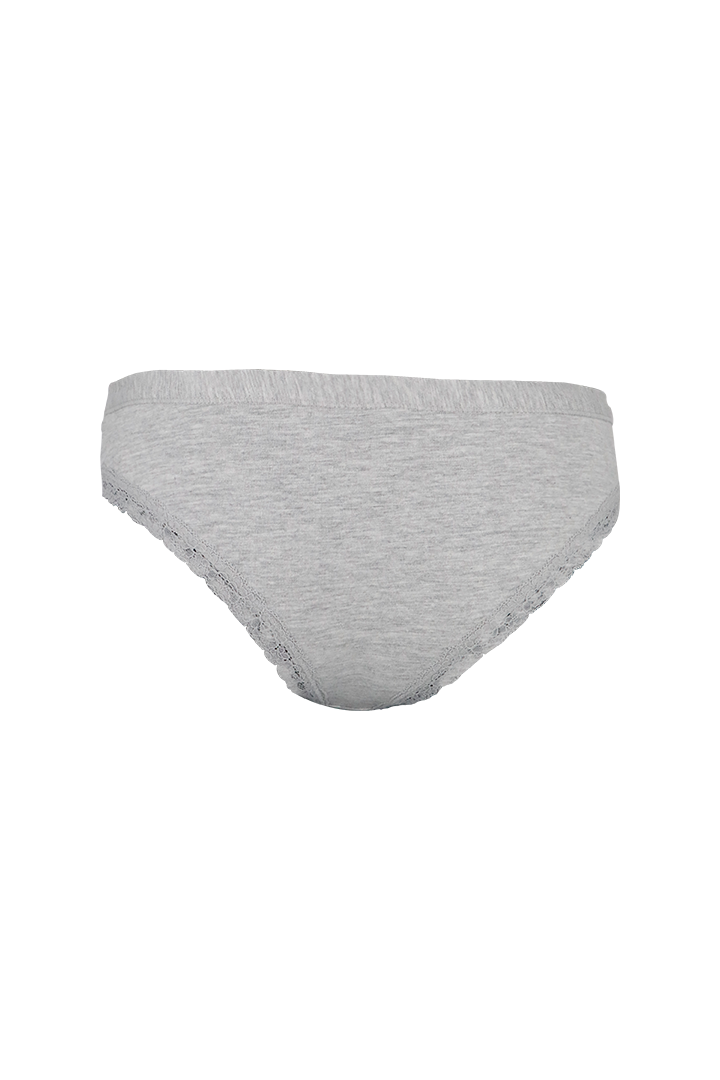 Grey Plain Cotton Low Rise Panty