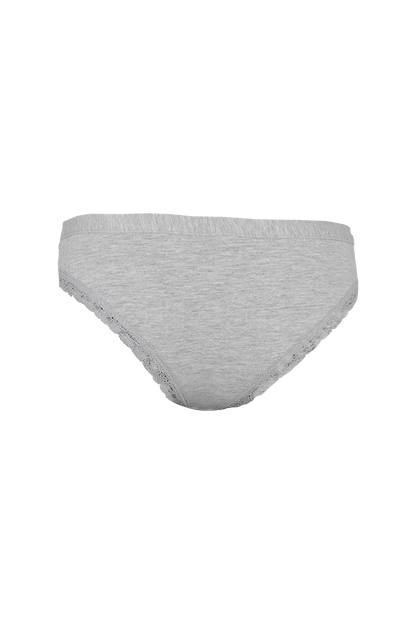 Grey Plain Cotton Low Rise Panty