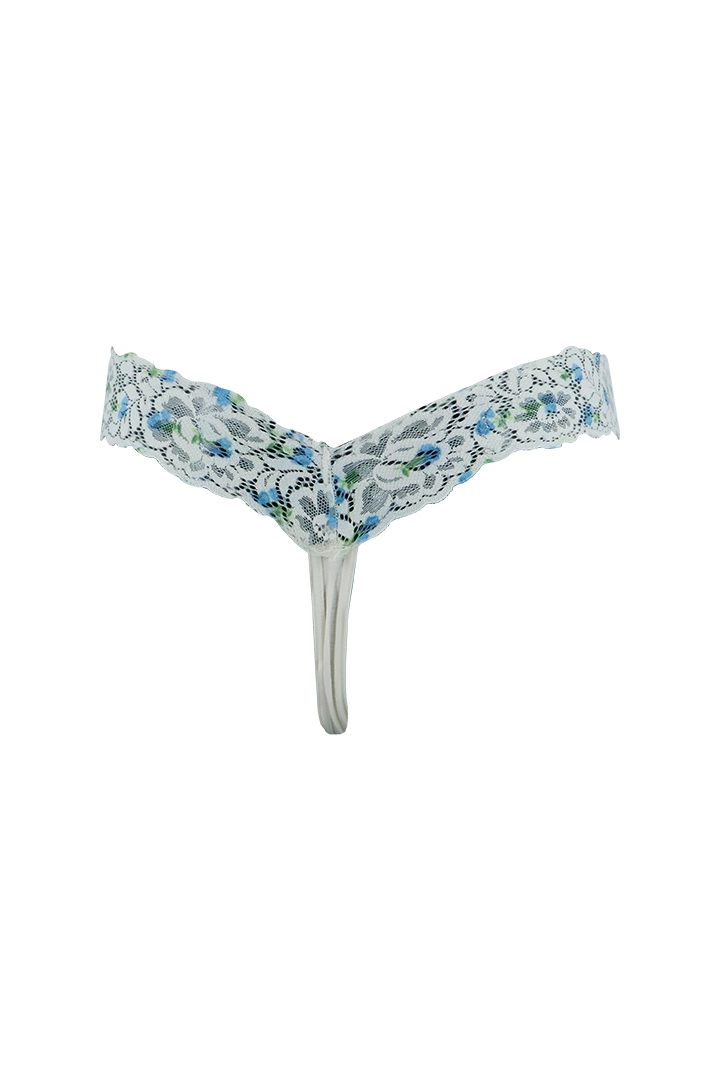 Printed Lace Low Rise G-String Panty