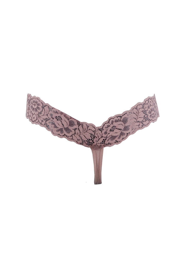 Dusty Pink Lace Low Waist G-String Panty