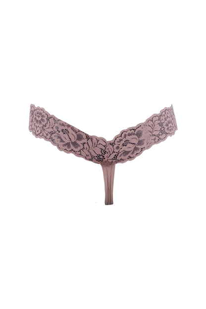 Dusty Pink Lace Low Waist G-String Panty