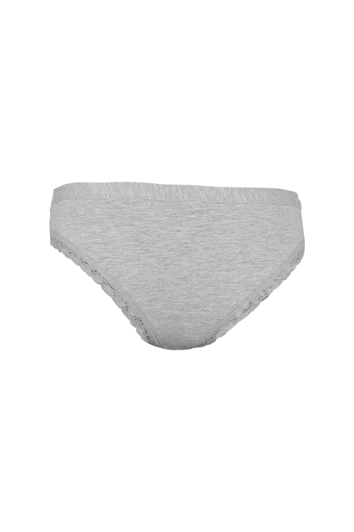 Gray Plain Cotton Low Rise Panty