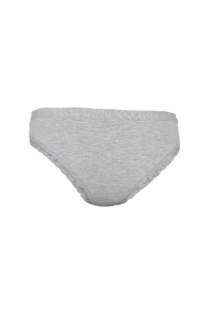 Gray Plain Cotton Low Rise Panty