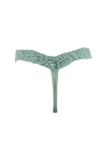 Green Classic Lace G-String Panty