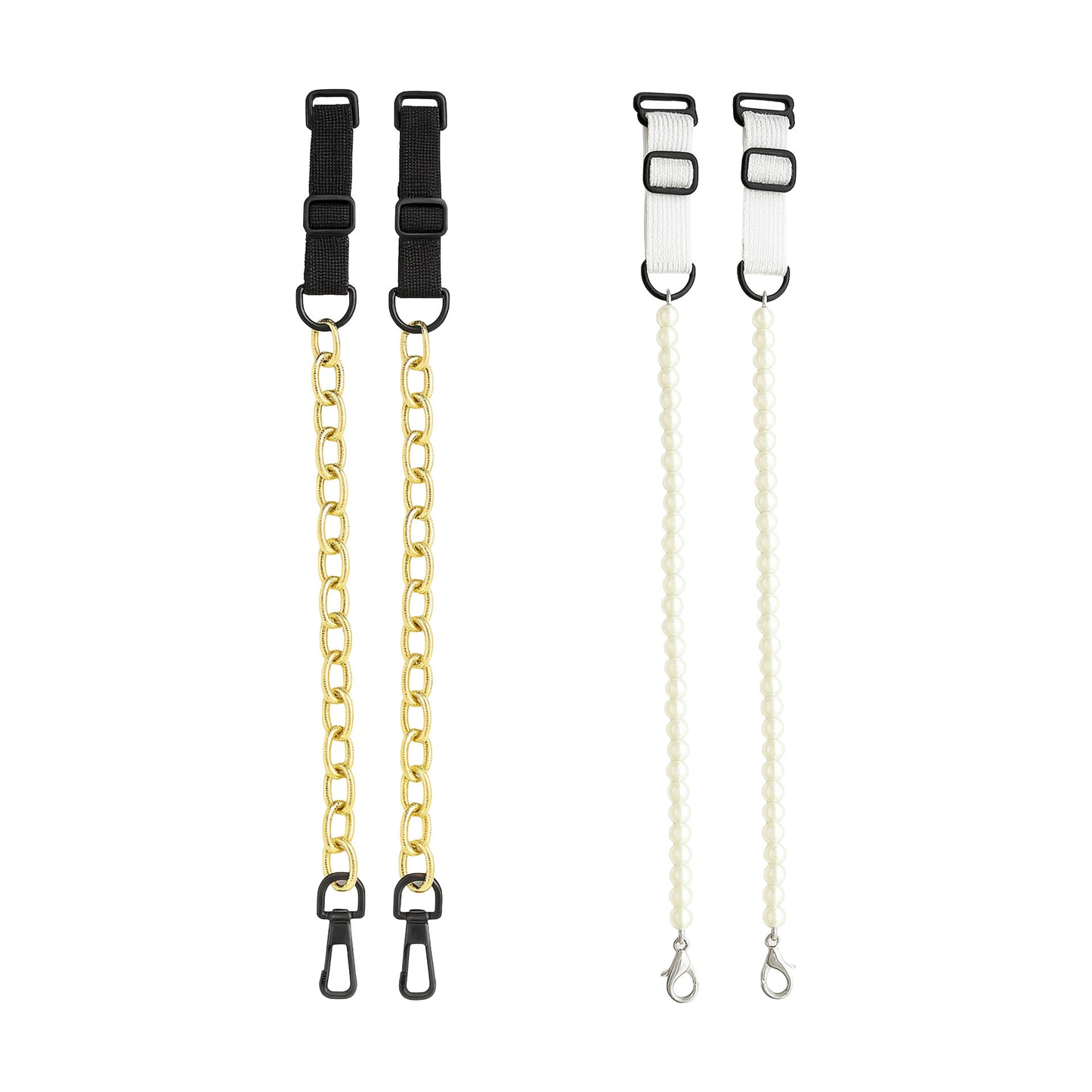 Adjustable Chain & Pearl Replacement Bra Straps for Women