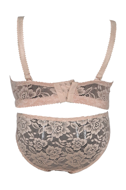 Women Floral Net Bra Panty Set