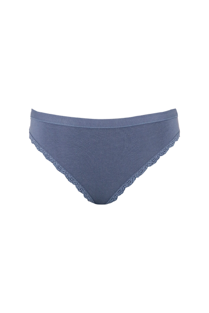 Women Cotton Blue Plain Low Rise Panty