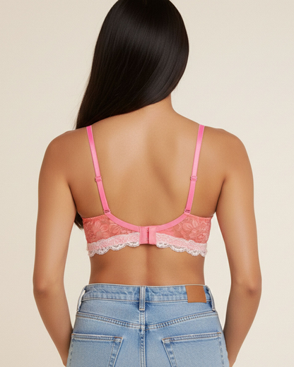 Women’s Wire-Free Non Padded Floral Bras – Pack of 4 Multi-Color