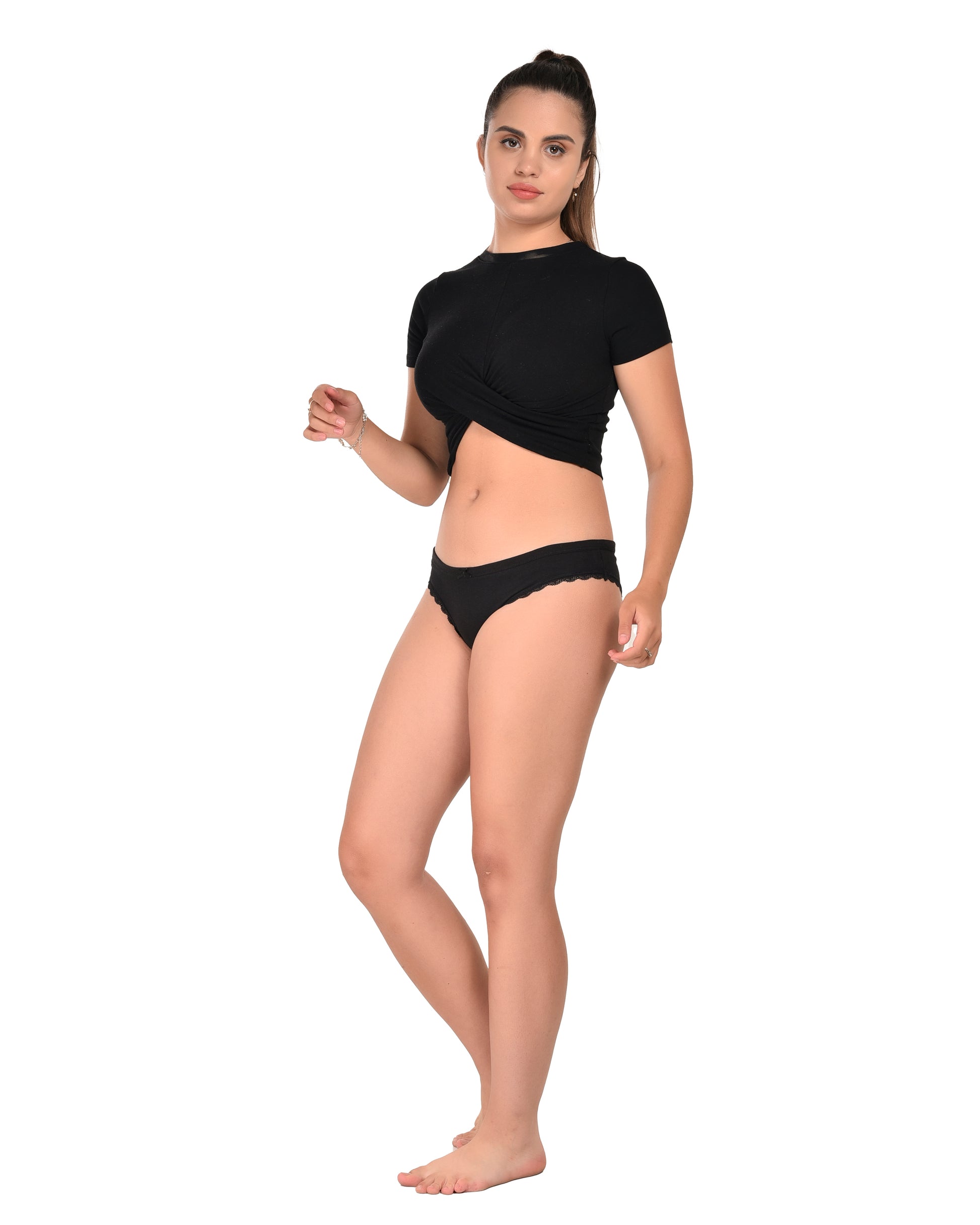 Pack of 3 Women’s Mid Rise Panties – White, Black & Grey Soft Stretch Everyday Wear