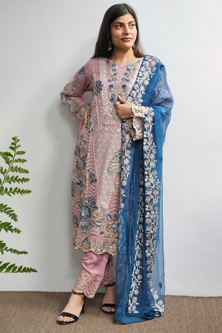 Pakistani Salwar Kameez With Heavy Dupatta