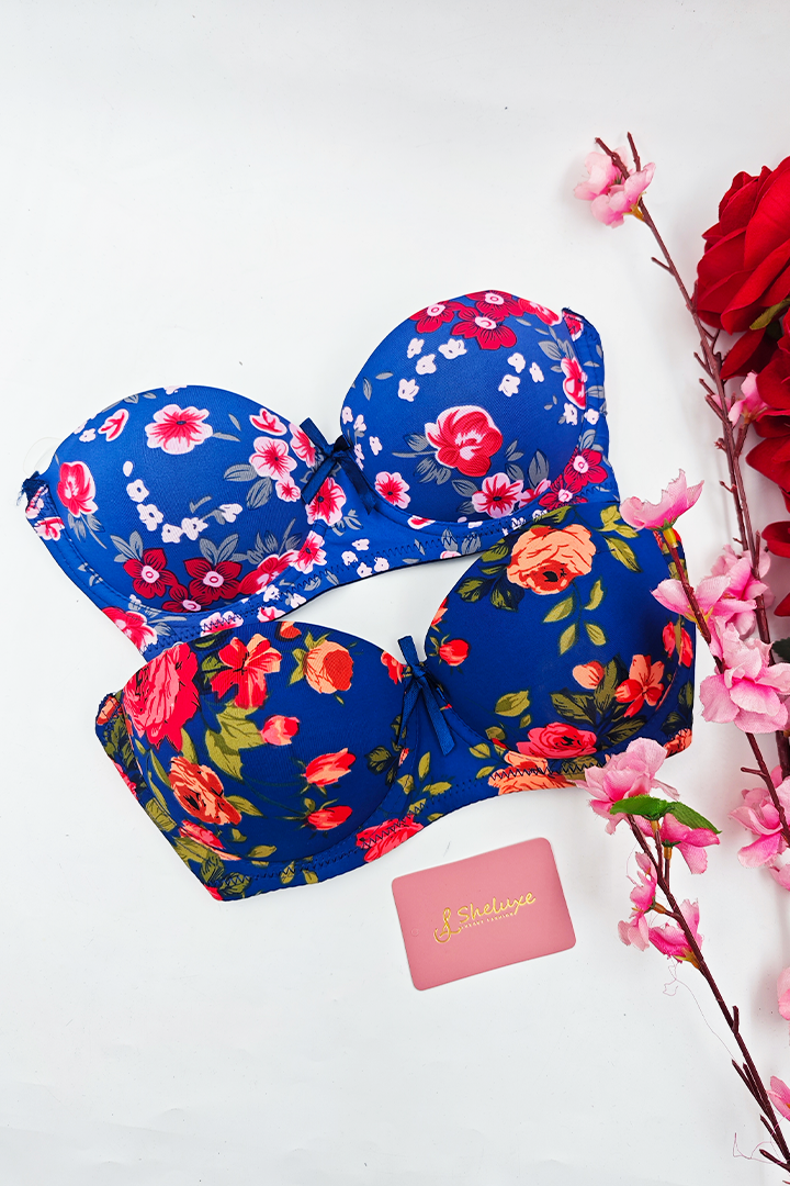 Women Printed Padded Transparent Bra