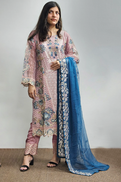 Pakistani Salwar Kameez With Heavy Dupatta