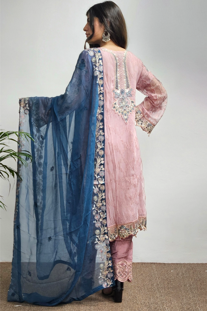 Pakistani Salwar Kameez With Heavy Dupatta