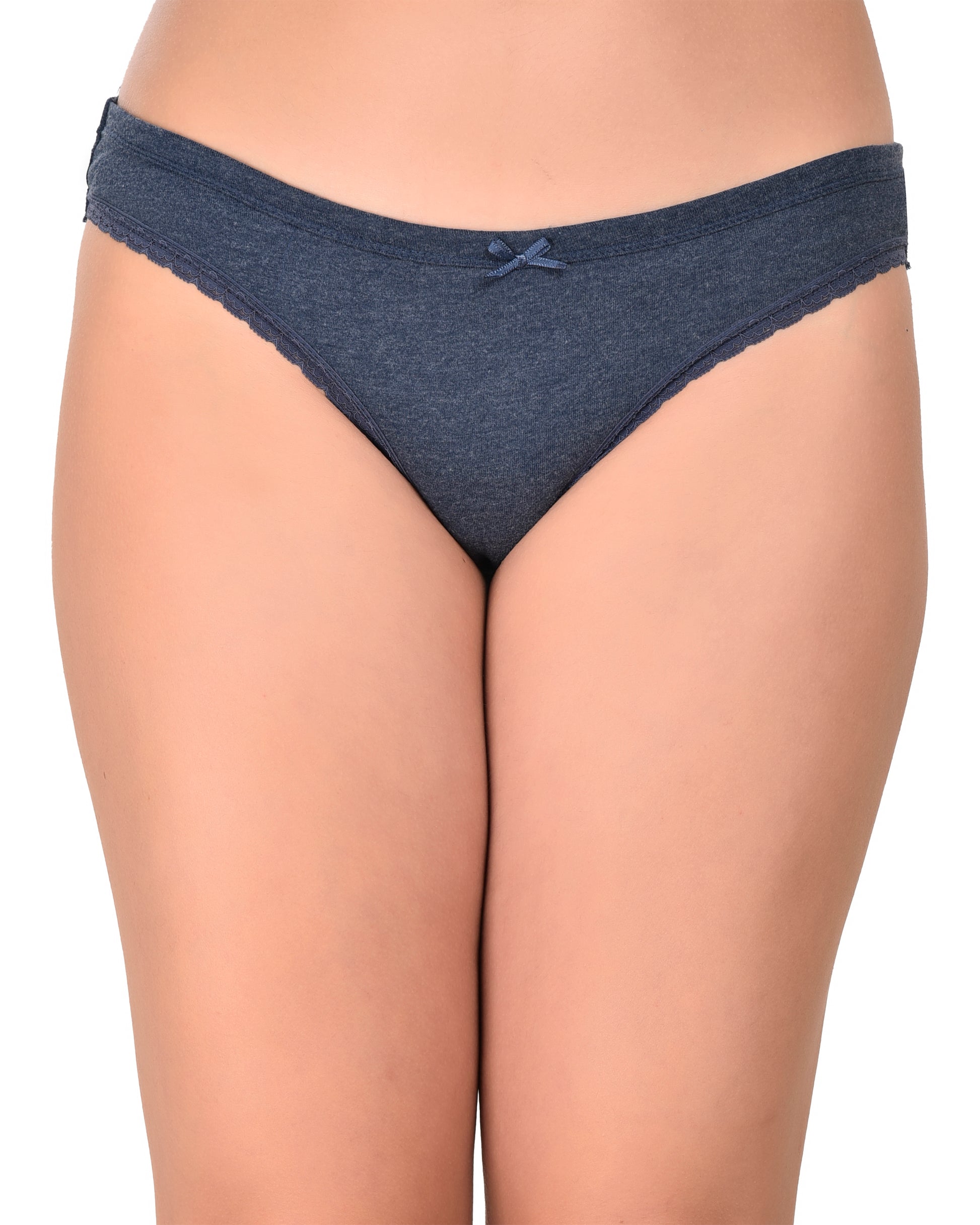 Soft Cotton Women’s Bikini Panty Set with Lace Trim Pack of 3