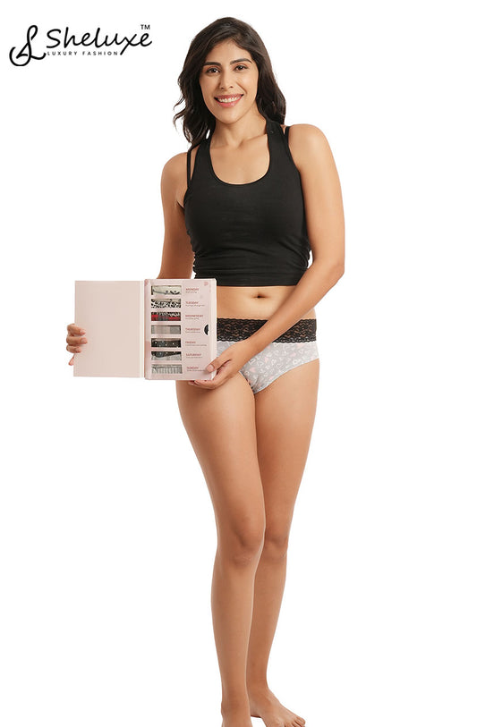 Pack of 7 Women’s High Waist Full Coverage Panties | Super Soft Breathable Polyester