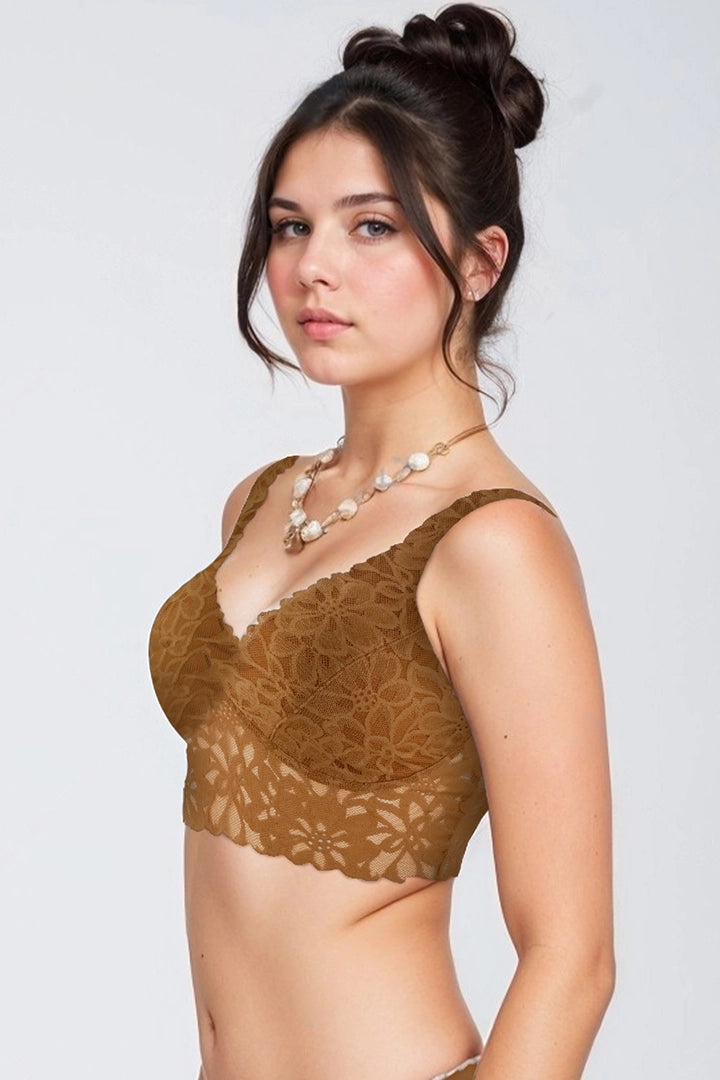 Women Lace Longline Bralette