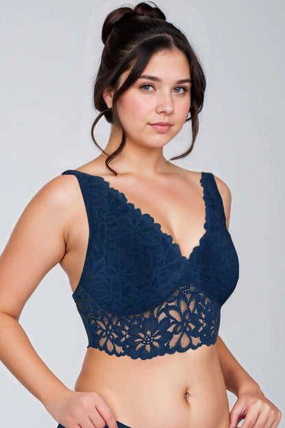 Women Lace Longline Bralette