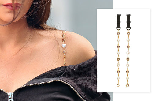 gold chain strap with hear
