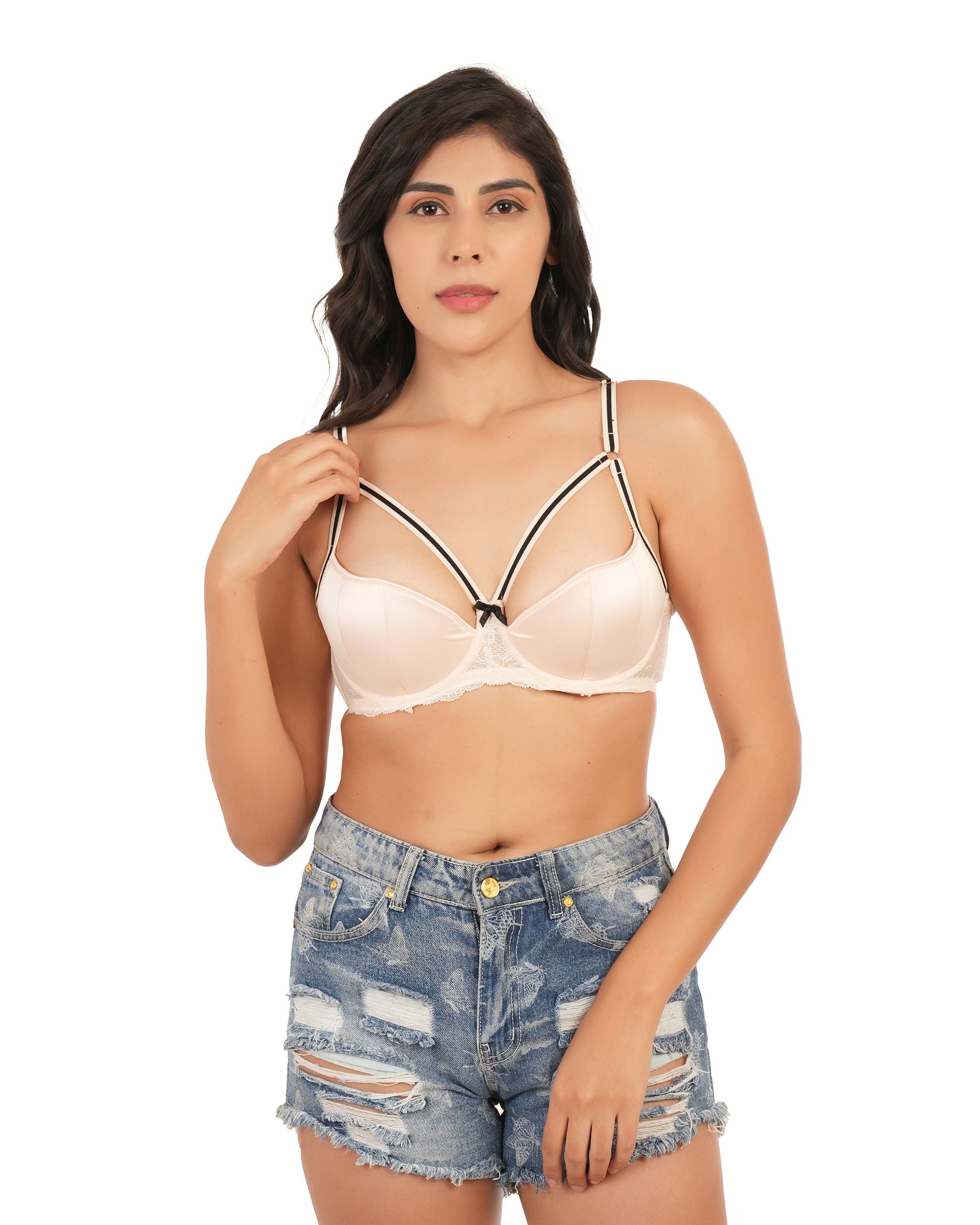 beige bralette with thin straps