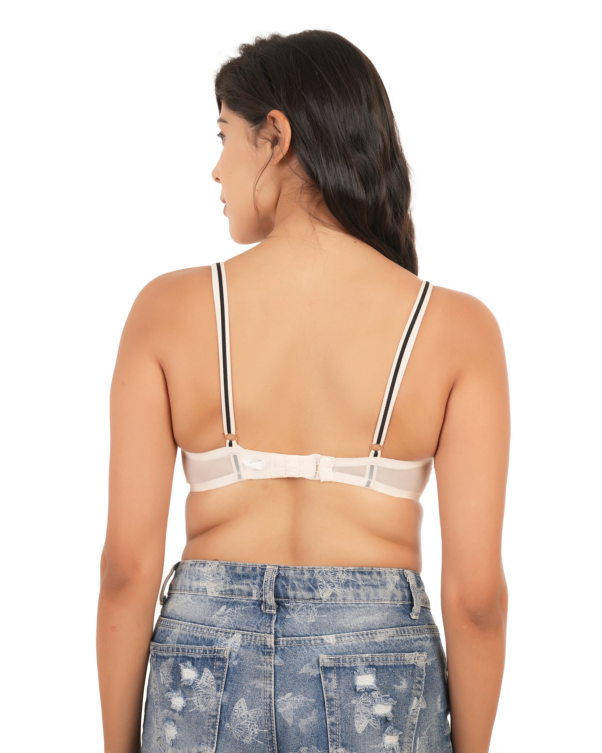 white bra with thin straps