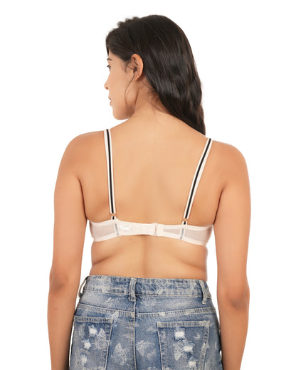 white bra with thin straps