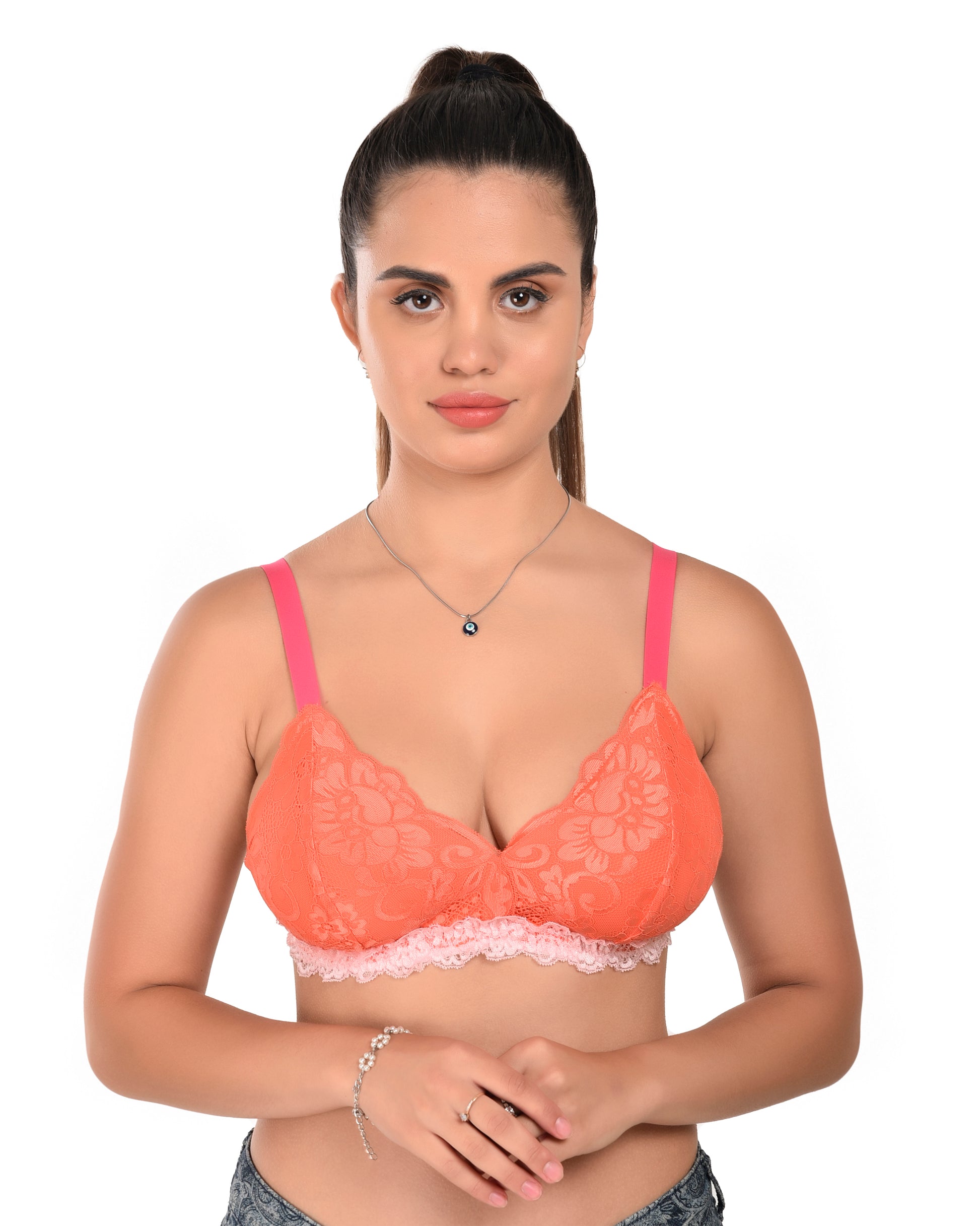 Women’s Wire-Free Floral Bras – Pack of 4 Multi-Color