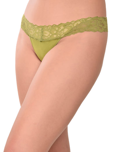 Lime Lace Low Rise Thong Panty