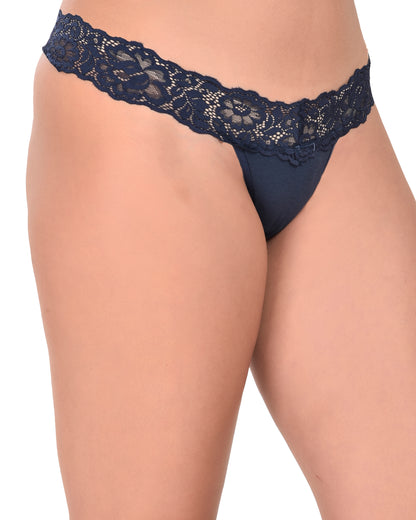 Dark Blue Ladies Thong Underwear