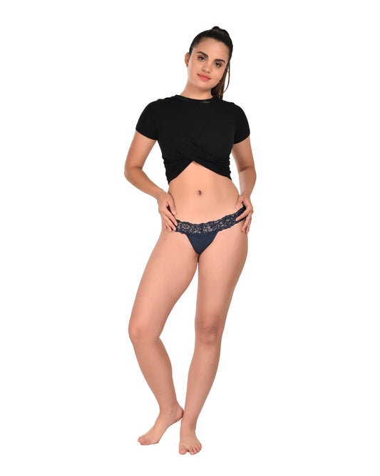 Dark Blue Ladies Thong Underwear