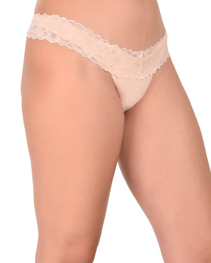 Lace Low Back Thong Panty