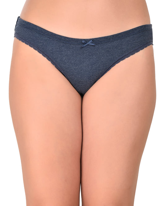 Women Blue Plain Low Rise Panty