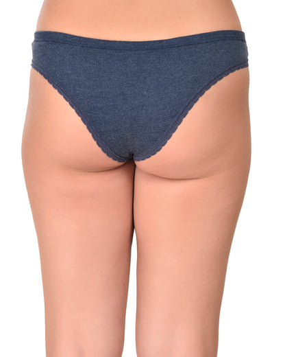 Women Blue Plain Low Rise Panty