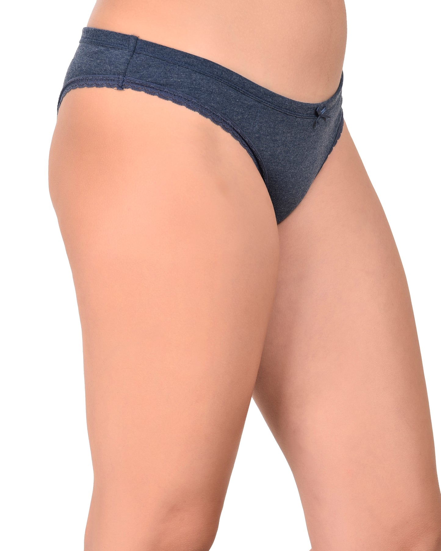 Pack of 2 Women’s Breathable Cotton Bikini Panties with Elegant Lace Detailing