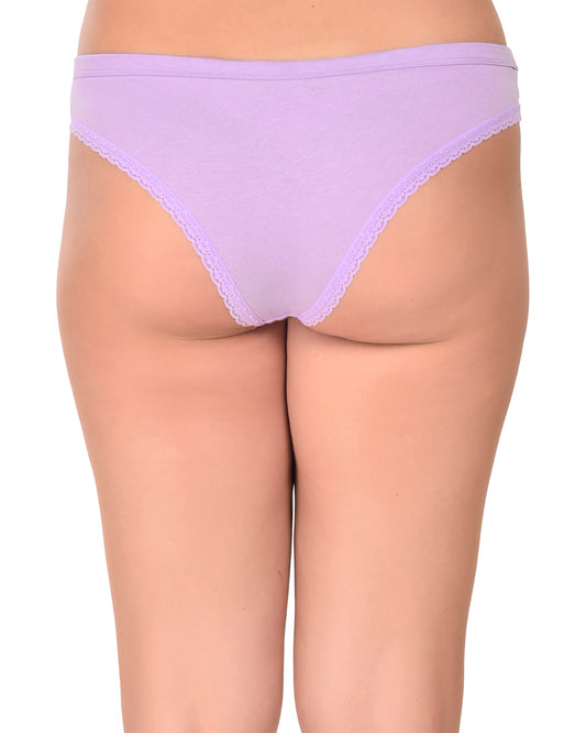 Ladies Purple Plain Low Rise Panty